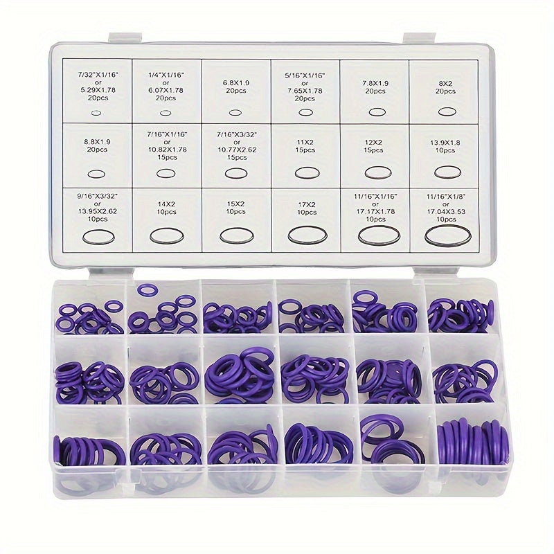 270 Pcs Rubber O Rings Kit for Car Air Conditioning Repair Set