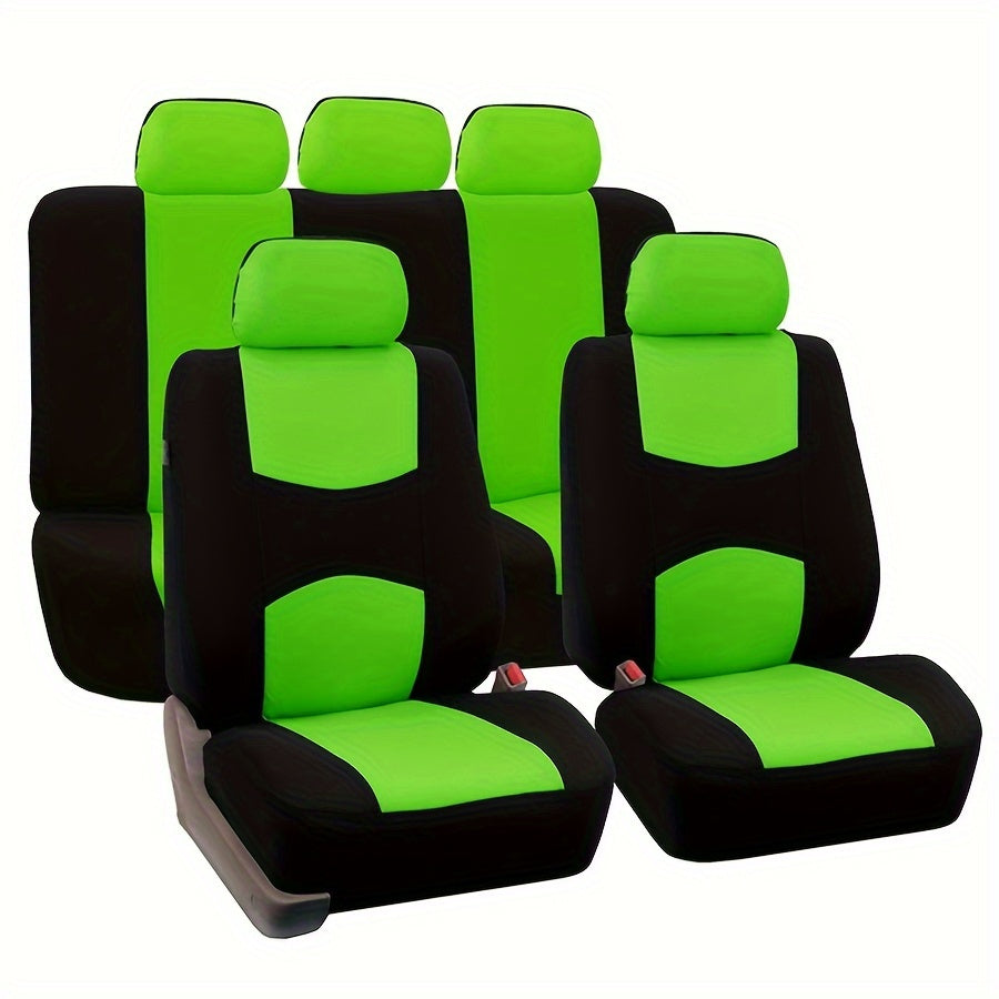 Universal 9-chiqishli avtomobil o'rindiq qopqog'i to'plami, barcha mavsumlar uchun polyester himoyasi