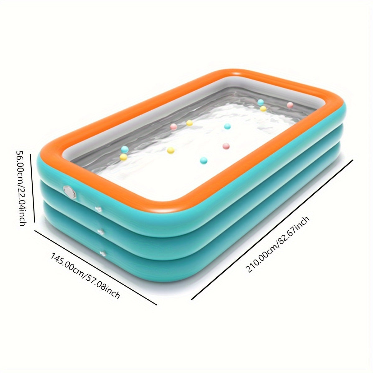 Inflatable Pool with Ocean Balls for Family Home Use