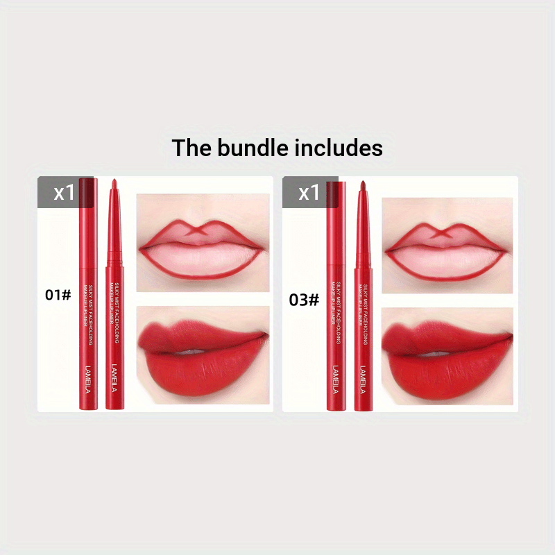 Long-Lasting Waterproof Lip Liner Pencil Matte Finish Smudge-Proof Pink Red Nude