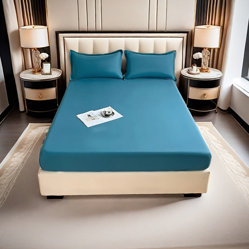 Микрофибровая простыня на резинке с глубокими карманами, гипоаллергенная, устойчивая к морщинам, белая