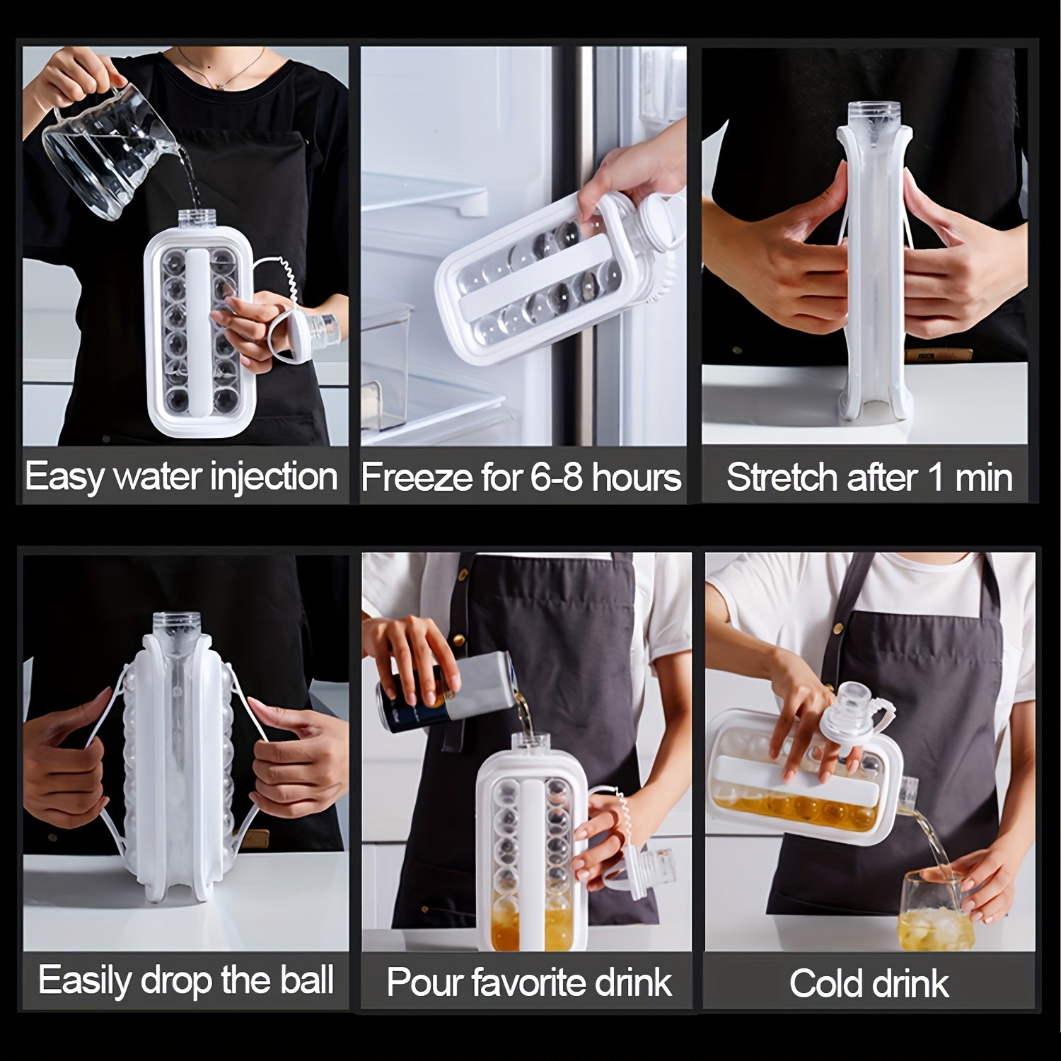 Portable Ice Maker and Cube Tray 17 Grids for Coffee and Juice Cooling