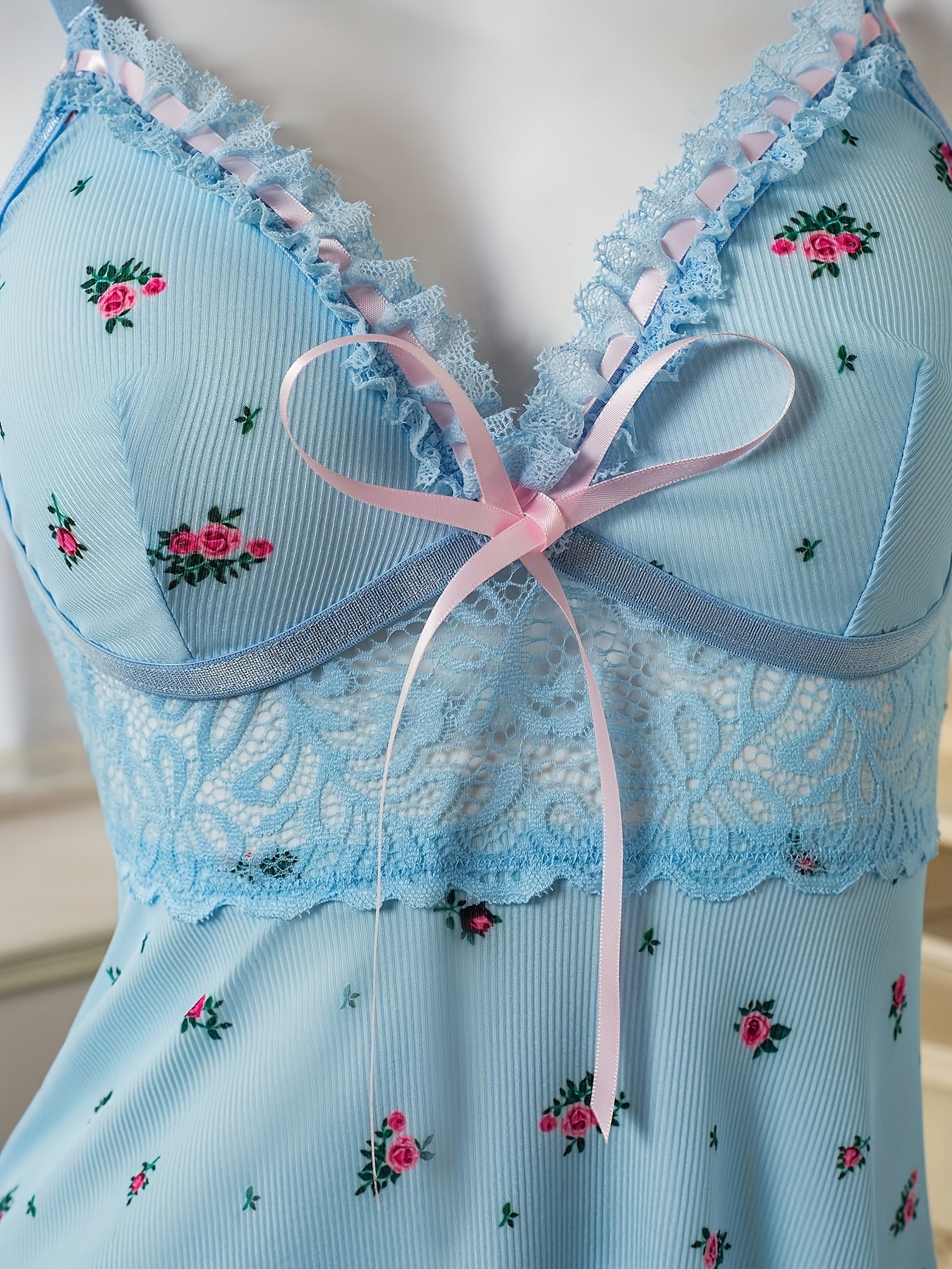 Women's Rose Lace Strap Dress for Summer Casual Evening Wear