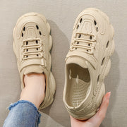 Women's Breathable Slip-On Sneakers with Cushioned EVA Sole in White