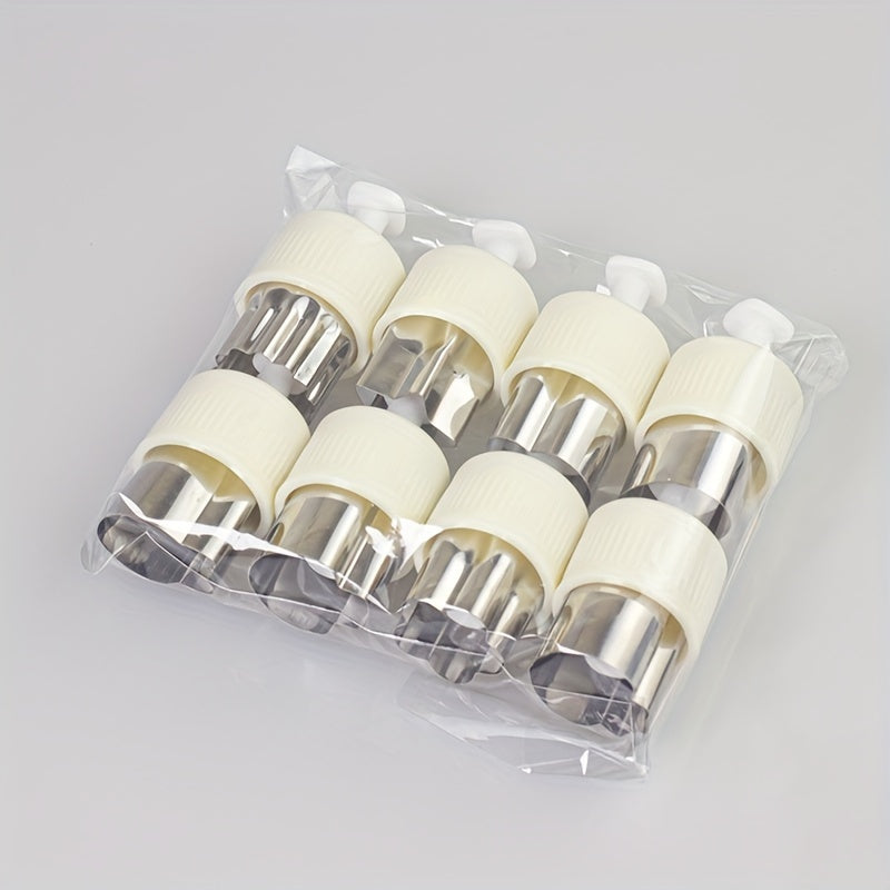 Set of 8 Stainless Steel Cookie and Fruit Print Baking Tools with Changeable Plungers