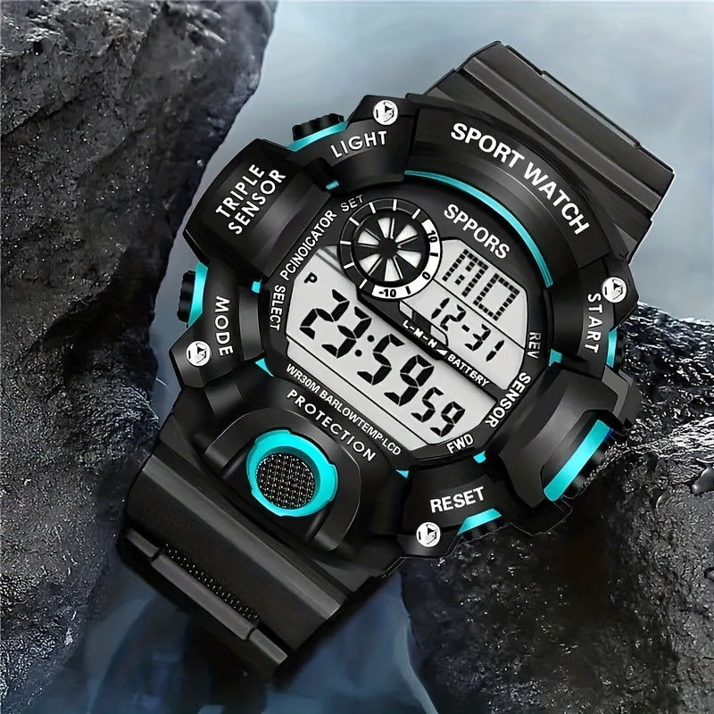 Men's Smartwatch with Night Light Alarm Sports Watch Fitness Tracker