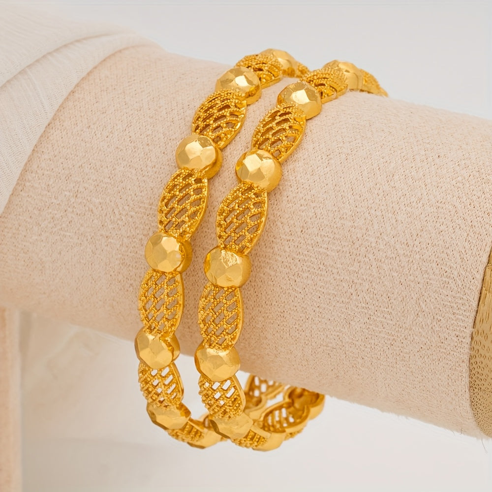 Ayollar uchun 4 ta Dubay ilhomlantirilgan moda taqilishi, kundalik va maxsus tadbirlar uchun alloy bangles to'plami