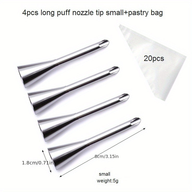 Набор насадок и мешков для трубопроводов 23/24/26 штук из нержавеющей стали, кондитерские насадки для украшения тортов