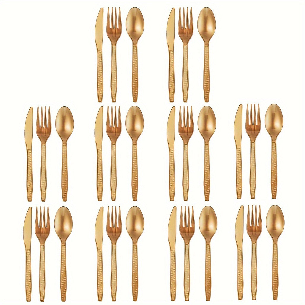 Set of 3 Colored Disposable Plastic Tableware Pieces for Weddings and Parties