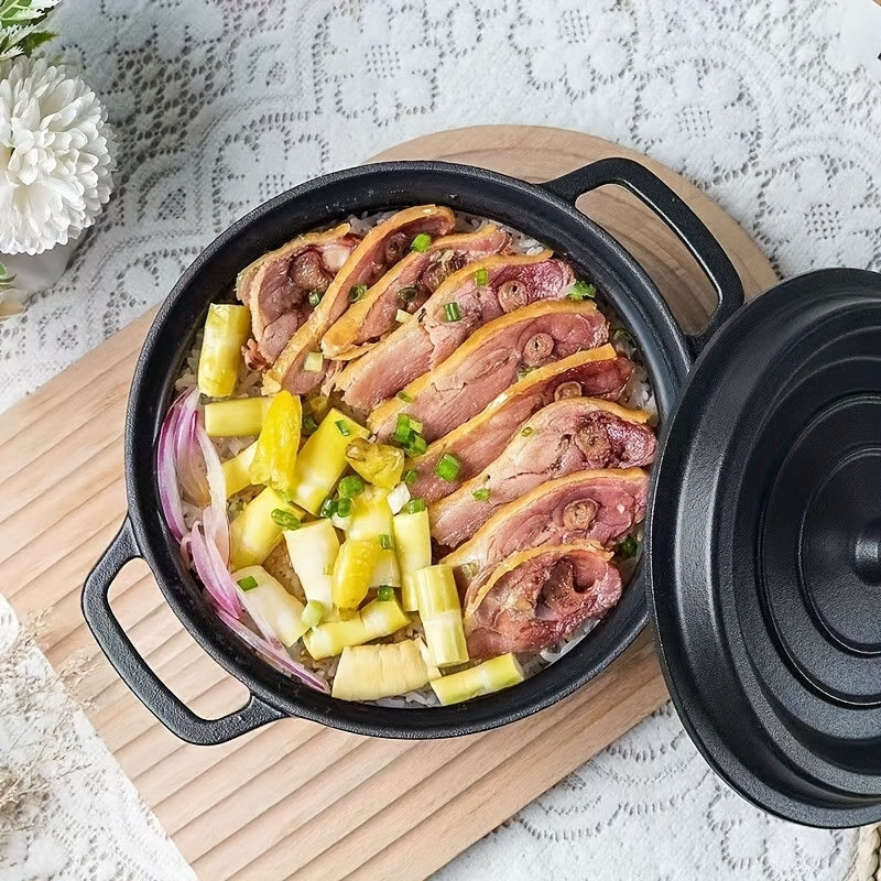 Cast Iron Double Eared Stew Pot, Non-Stick, Versatile Kitchenware