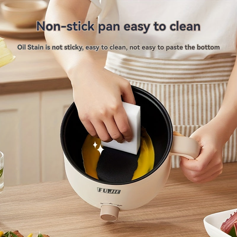 Portable Electric Steamer Wok Dual-Gear Adjustable Non-Stick Liner for Shabu-Shabu Hot Pot 220V