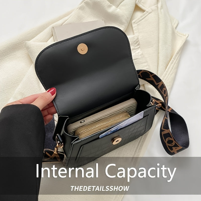 Women's Crossbody Bag PU Solid Color with Magnetic Closure Unlined in White and Black