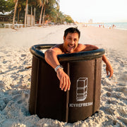 1 dona Katta Muzli Vanna Sportchilar uchun Qopqoq bilan, 105 Gallon (400L) Portativ Sovuq Suv Vannasi Tashqi Saqlash uchun Saqlash Sumkasi bilan.