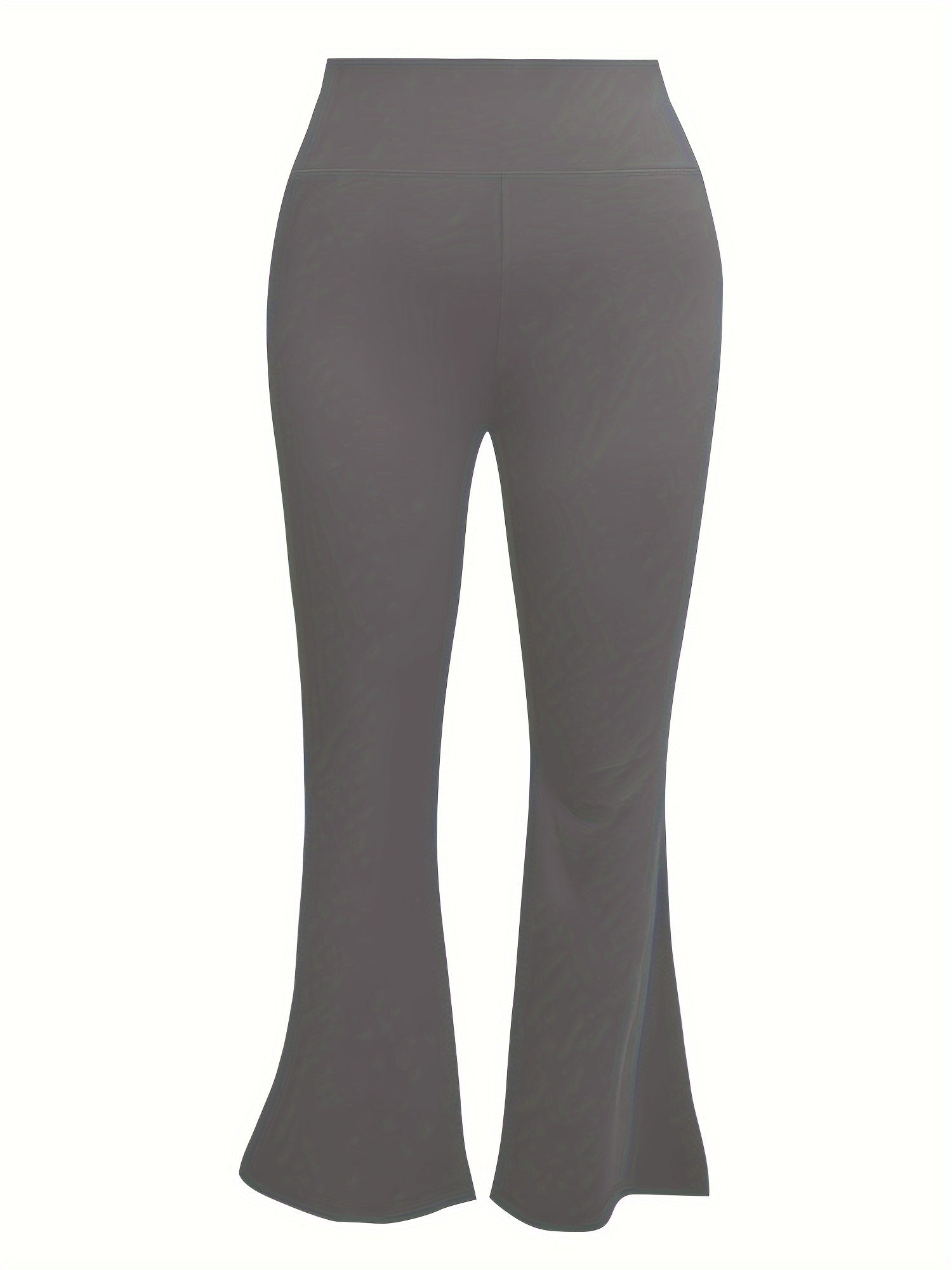 Women Plus Size High-Waist Flare Pants Soft Fitness Tummy Control Legs