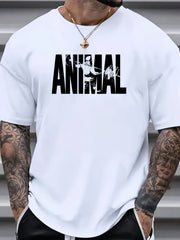 Men's Plus Size Polyester Graphic Print T-Shirt Crew Neck Streetwear All-Season