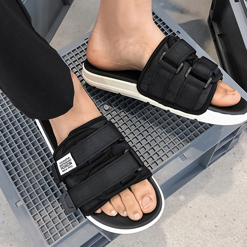 Zapatillas abiertas para hombre, transpirables, suela de goma antideslizante, casuales para verano