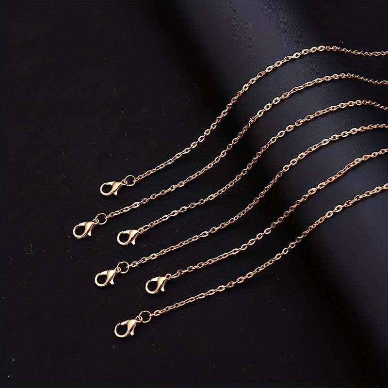 24 Pieces of 18-Inch Multi-Color Alloy Chain Links for DIY Jewelry Making