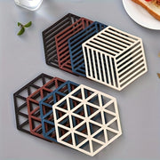 Set of Plastic Cubby Shelf Coasters with Geometric Pattern, Heat-Resistant, Non-Slip