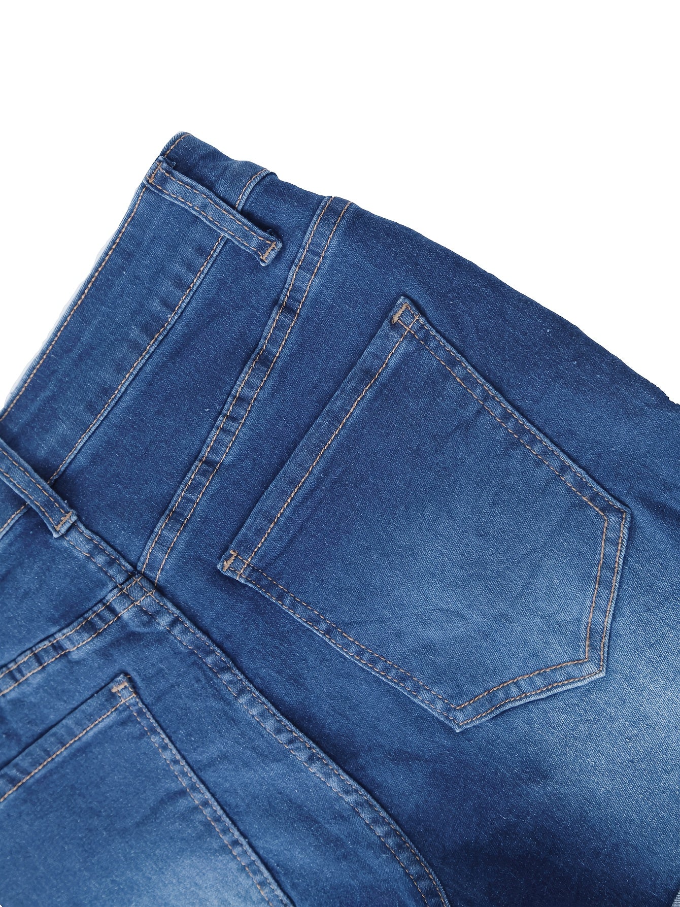 Women's Plus Size Denim Shorts Roll Up Hem Pockets Solid Wash