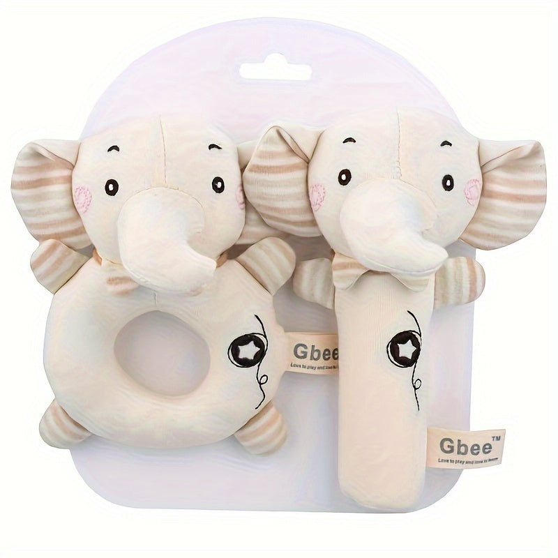 Animal Baby Toy Hand-Held Bell for Soothing and Grasping Training Mixed Color 0+