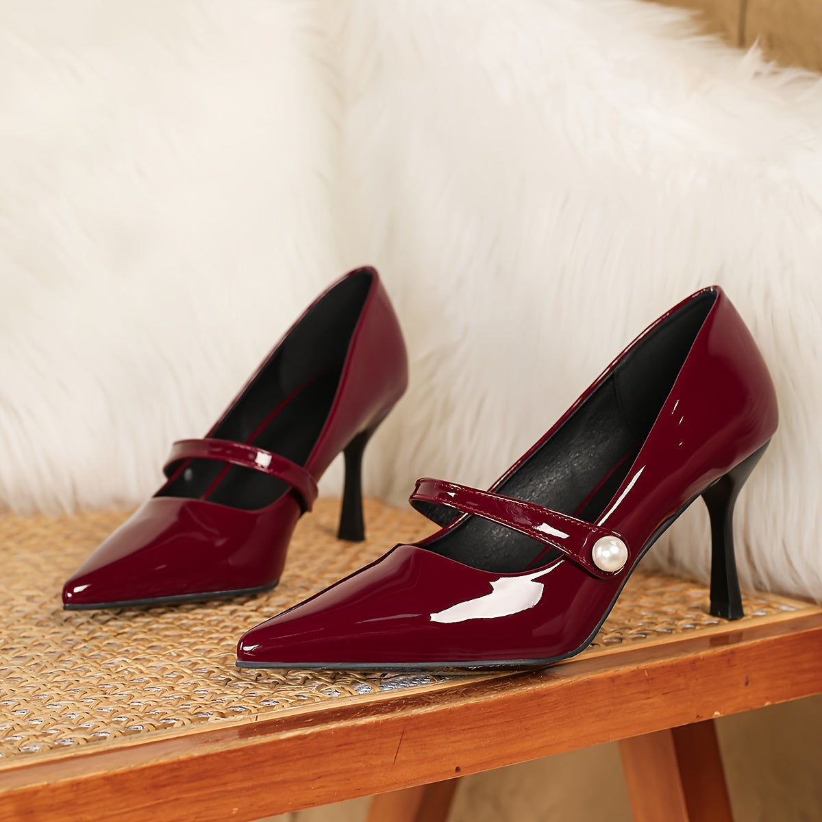 Women’s Red High Heel Shoes Pointed Toe Spring Autumn Elegant Stilettos