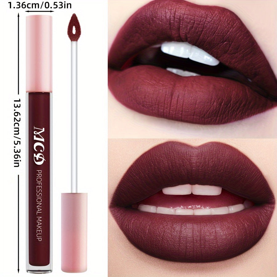 Brillo de labios marrón rojizo para mujer, a prueba de agua y de larga duración