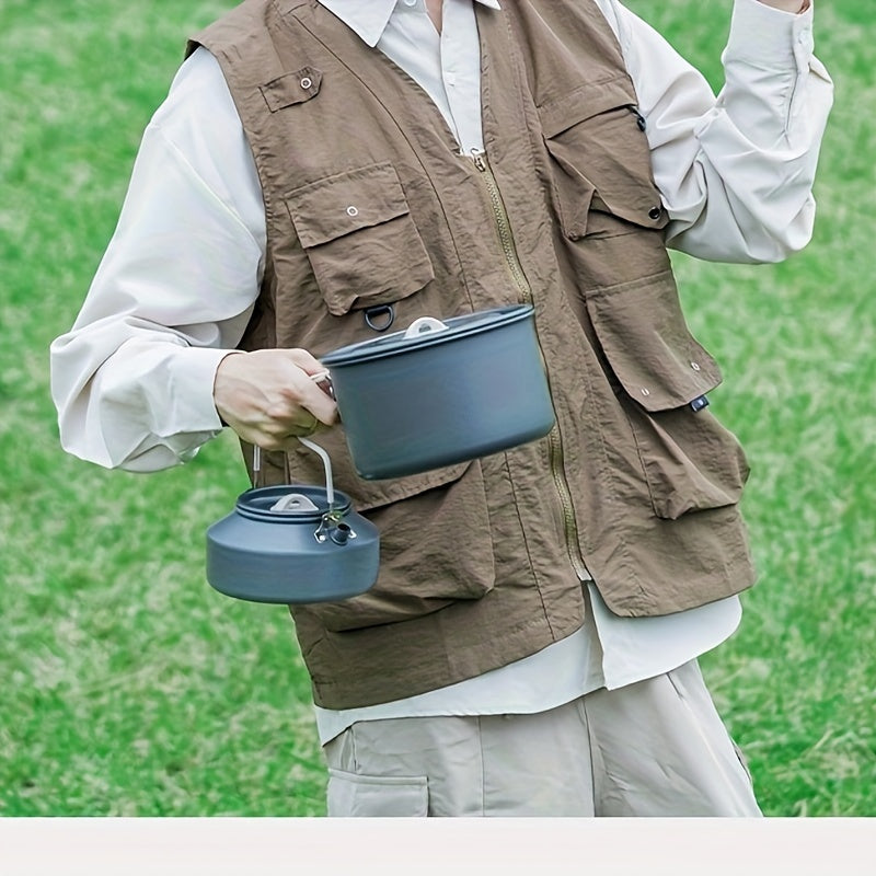 Camping Cookware Set 12-Piece Lightweight Aluminum Pots and Pans for Hiking and Camping