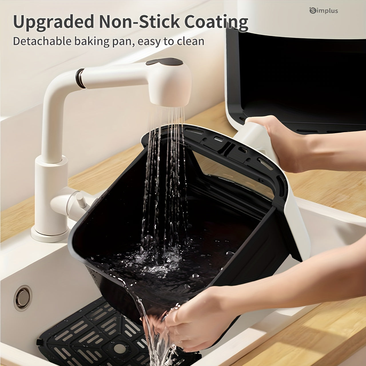 5-8 киши учун катта 6L ҳажмли ҳаво фритюрлари, осон сақлаш учун компакт ҳажмда. Хусусиятлар: 10 дона ҳаво фритюрлари қоғозлари, визуал пичириқ ойнаси, голографик LCD тиғиз экран, 10 ўрнатилган олдиндан белгиланган меню.