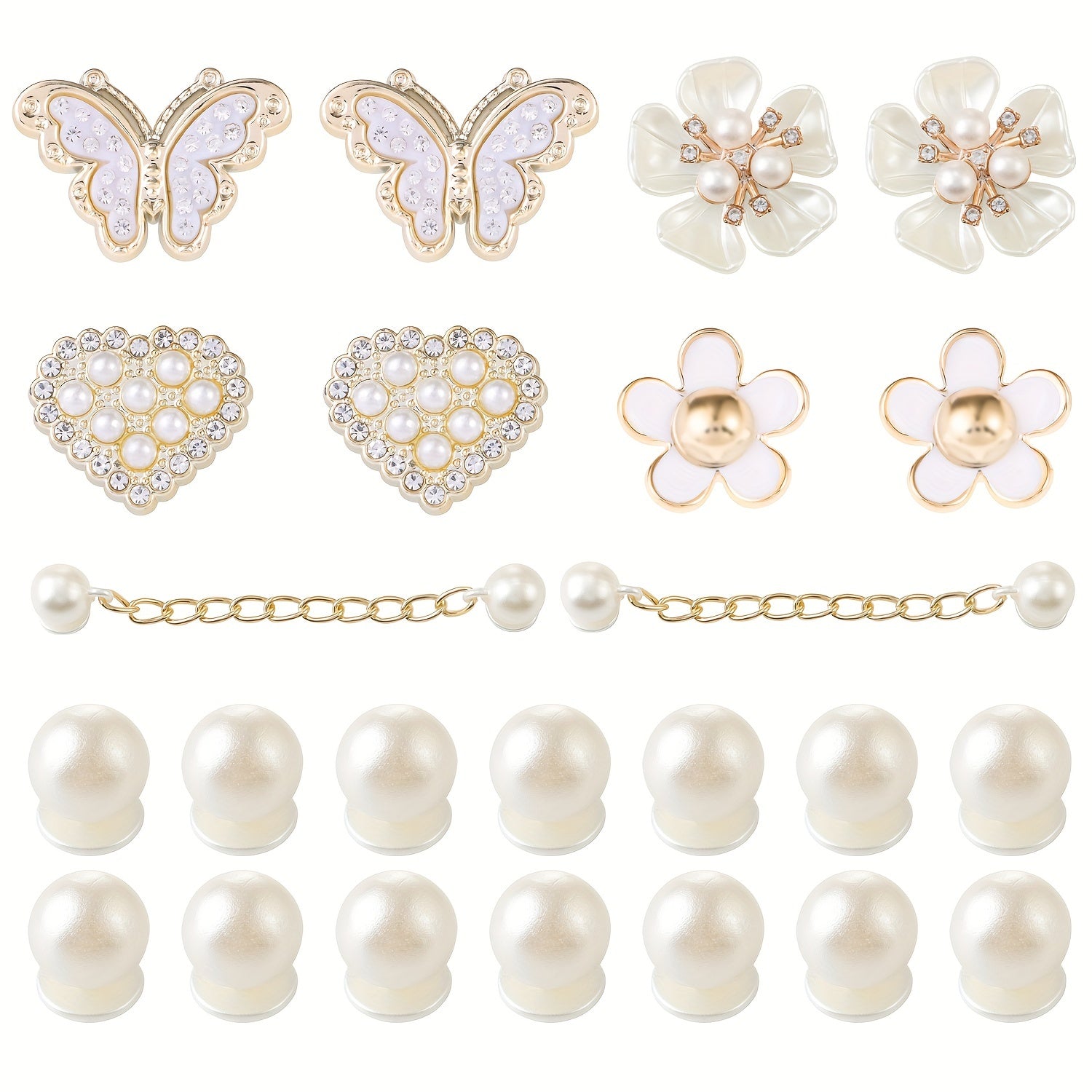 Kids Shoe Decorations 24Pcs Set Mixing Round Flower Pattern Hole Accents