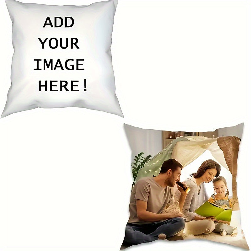 Custom Photo Pillowcase Polyester Single-Sided Print Zippered Washable Home Decor