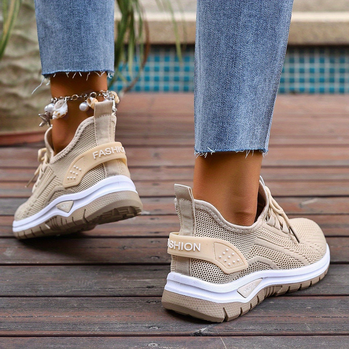 Women's Mesh Sneakers Lightweight Non-Slip Running Shoes White Casual Allseason