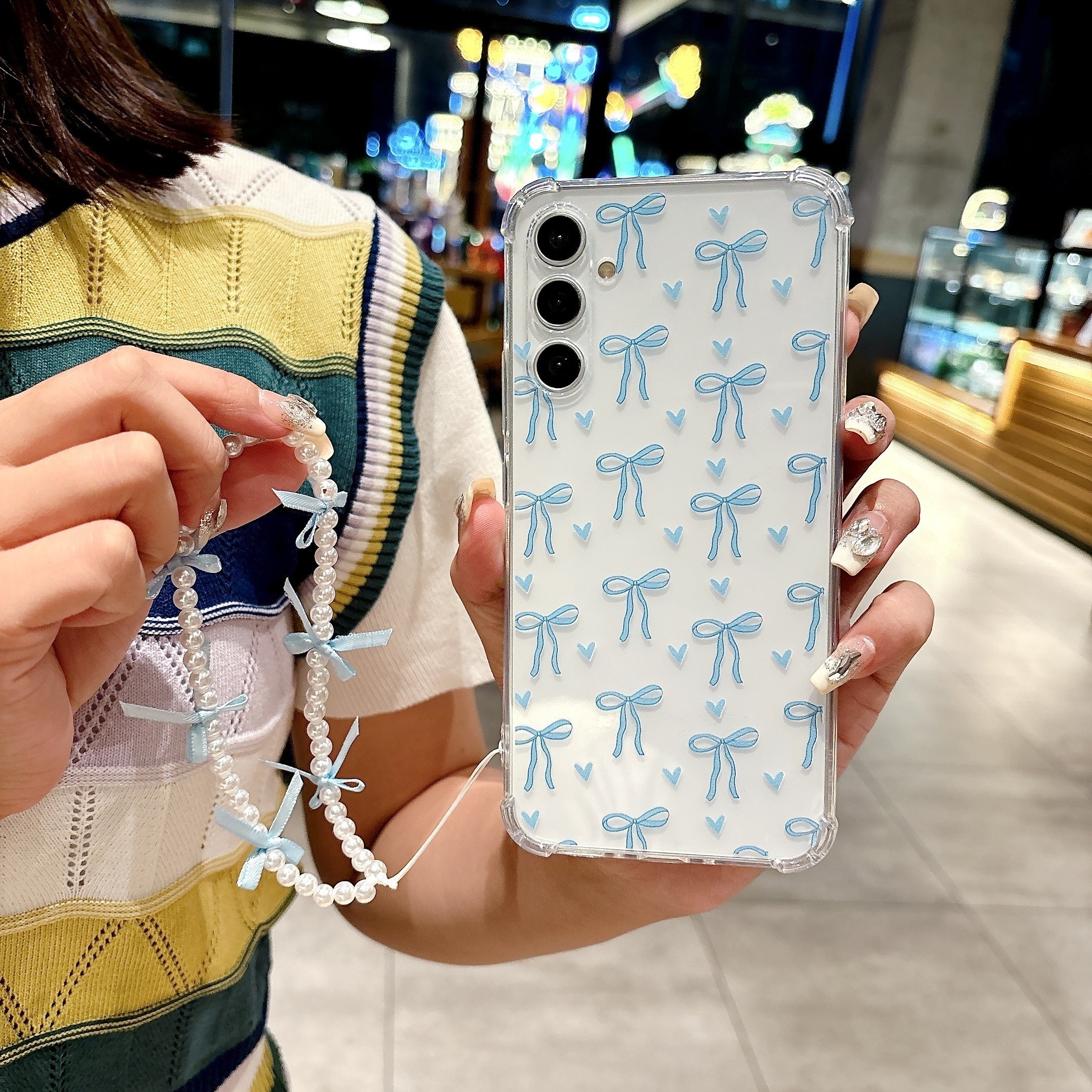 Funda pequeña de TPU para teléfono con cuerda colgante de pulsera con lazo para Samsung Galaxy A14 A34 A54 A15 A35 A25 A05 A05s A06 A16 S23fe S24fe A24