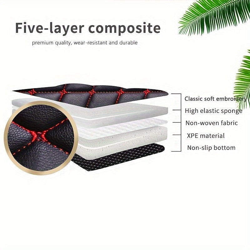 Car Floor Mats 6PCS PU Leather Anti-slip for Sedan SUV Interior Accessories