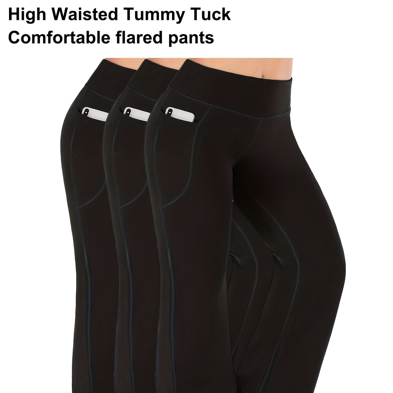 Women's Plus Size Wide Leg Pants High Waist Sports Pants with Pockets