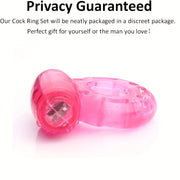 Men's Vibrating Cock Ring Two-Pack Red and Black Silicone