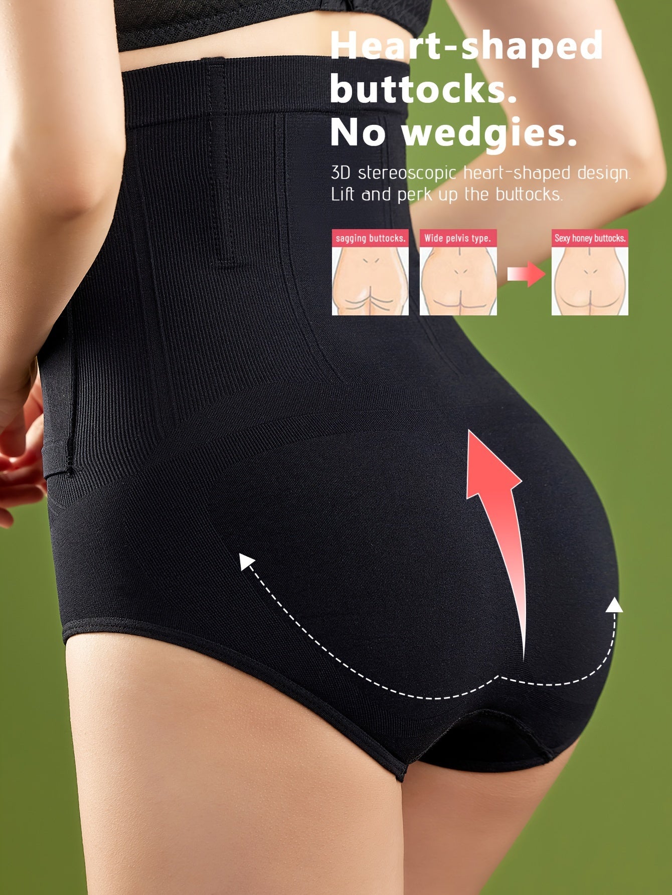 Women's High-Waisted Tummy Control Shapewear Briefs Nylon Spandex Knit Front Closure