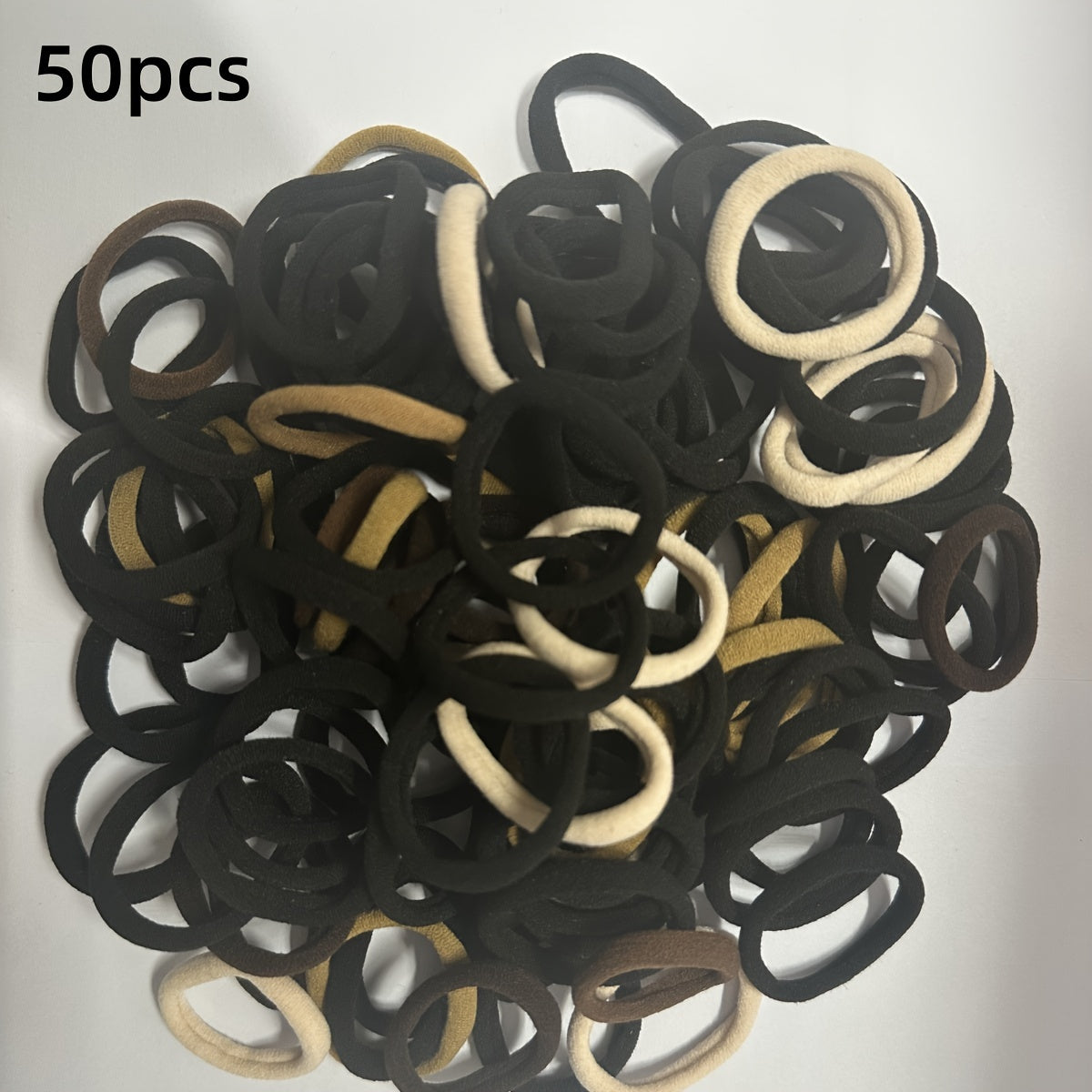 Black Hair Bands for Women and Girls Set of 50/100 High Elastic Rubber Ponytail Holders
