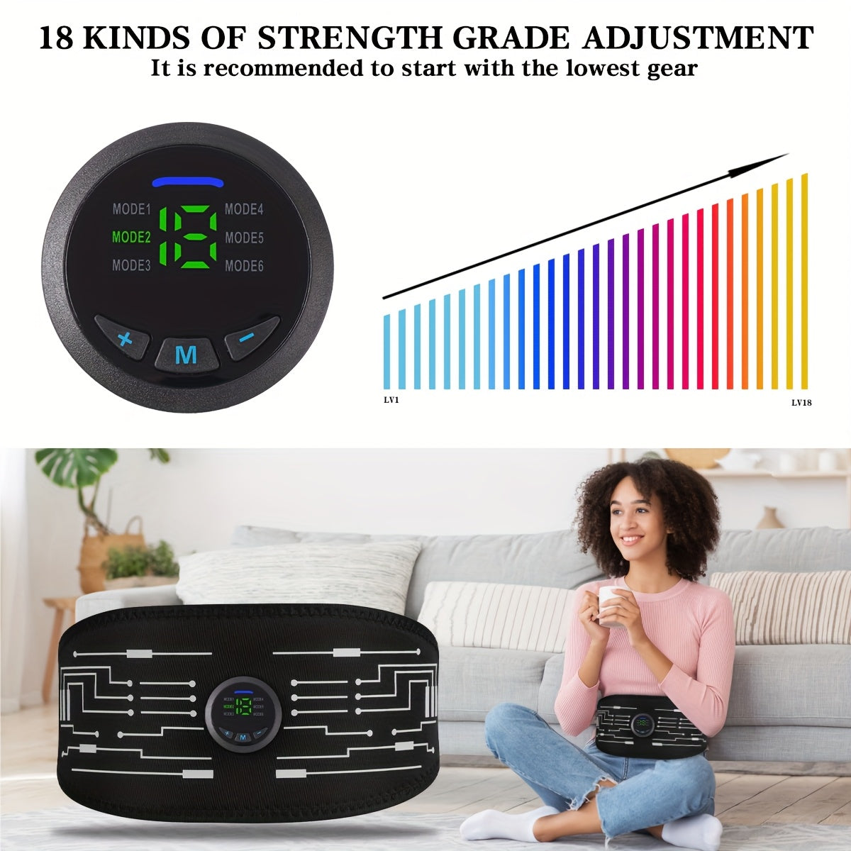 Portable Home Massager with EMS TENS Technology 6 Modes Adjustable Intensity