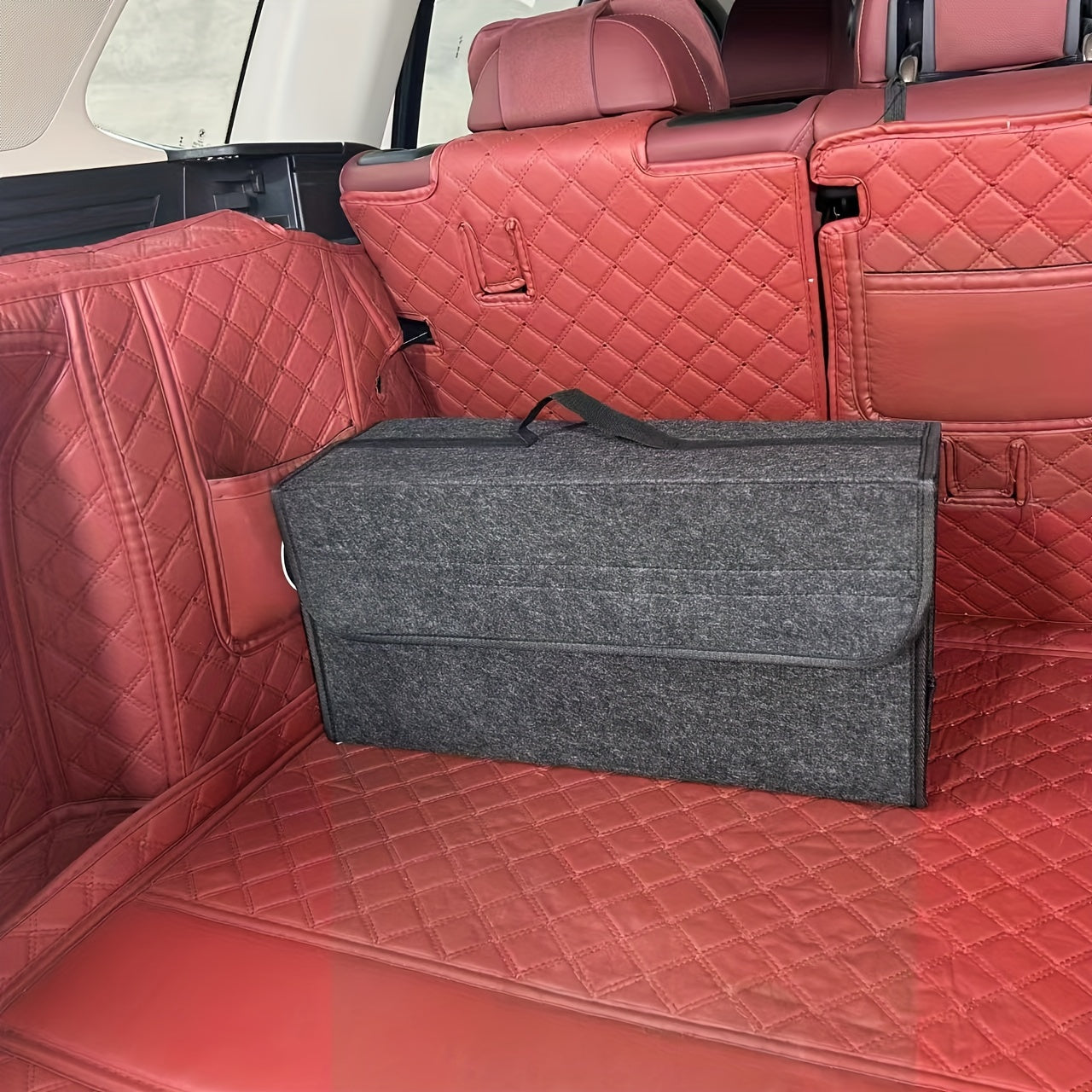Durable Polyester Car Trunk Organizer with Handle for Vehicles and Home