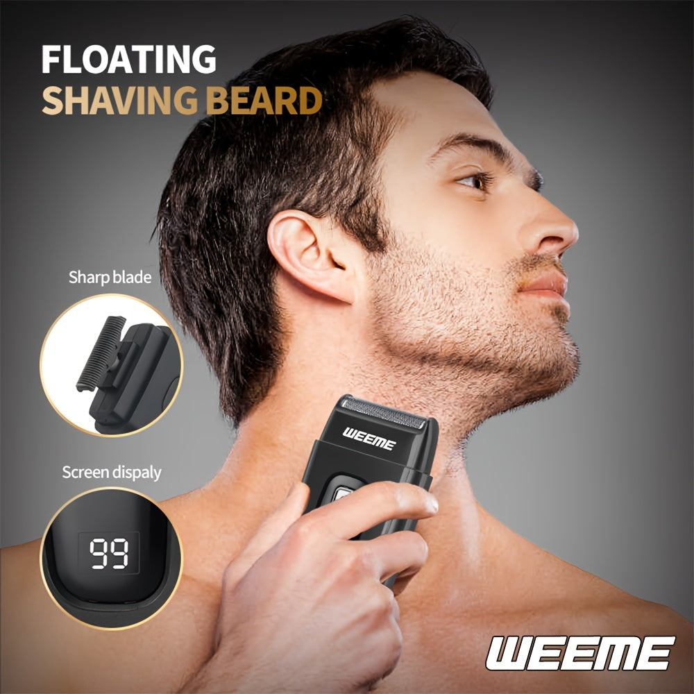 Набор для стрижки волос с USB-зарядкой 3-в-1 с ЖК-дисплеем индикатора заряда, точным триммером и бритвой для мужчин