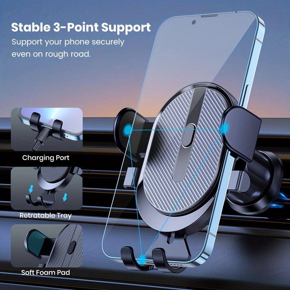 Soporte universal para teléfono de coche con bloqueo automático y clip para rejilla de ventilación