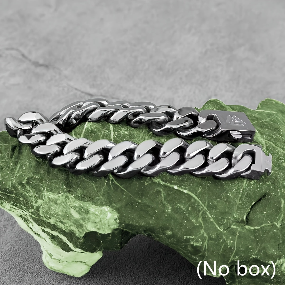 Stainless Steel Viking Cuban Link Bracelet for Men Polished Four-Sided Design