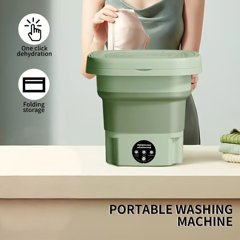 Portable Electric Washing Machine for Small Clothes Compact Top Load with Touch Control and EU Plug
