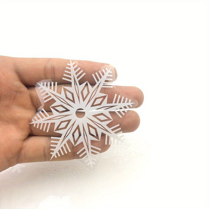 80 White Static Cling Snowflake Window Decals for Holiday Glass Decor