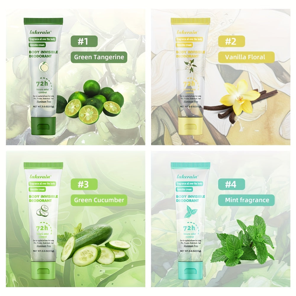 Lakerain Невидимый Дезодорант для Тела, 72 Часа Защиты от Запаха, Без Аллюминия, 3.0Oz (85G)