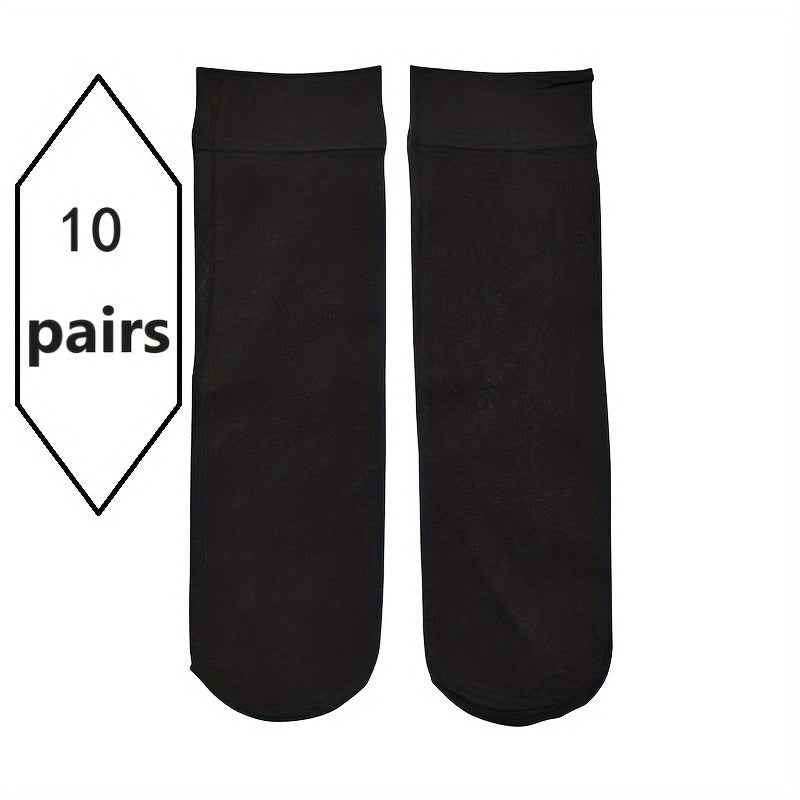 10 Pairs Breathable Elastic Tube Socks Soft Durable Solid Color for Travel