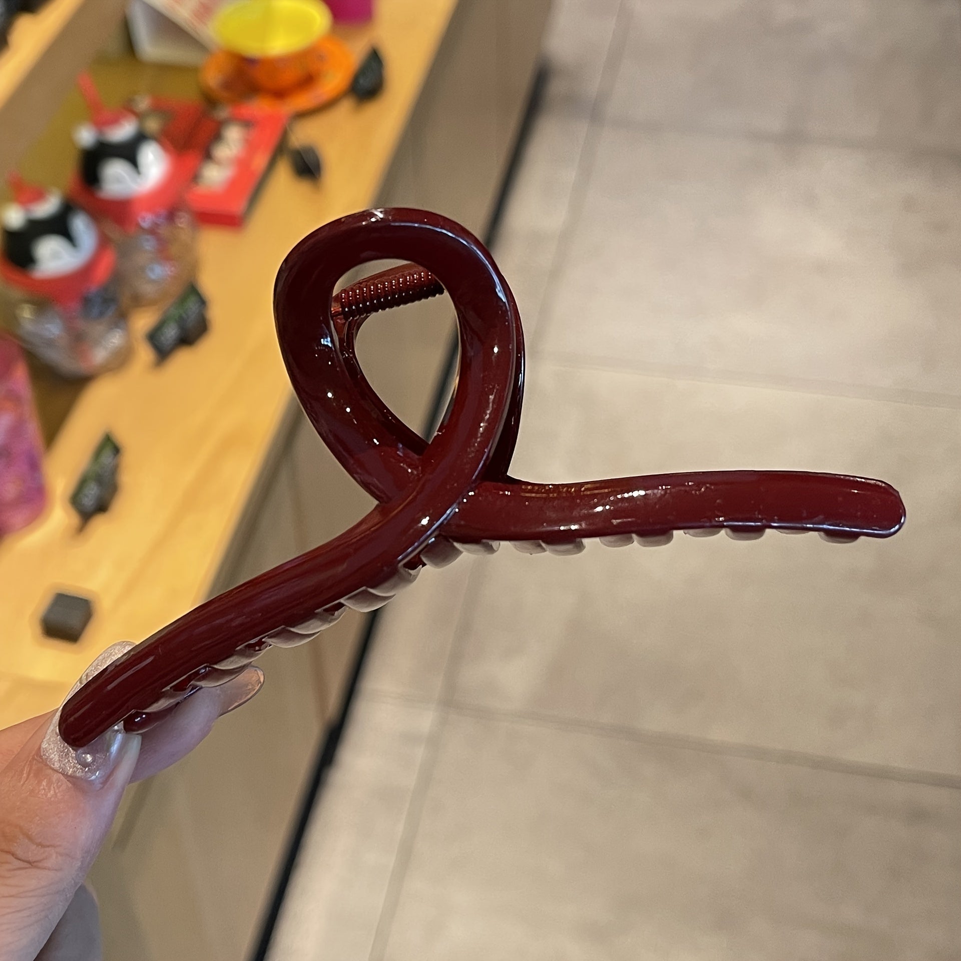 Pinza de pelo de acrílico de ola grande, color sólido, elegante pinza para peinados recogidos para mujeres