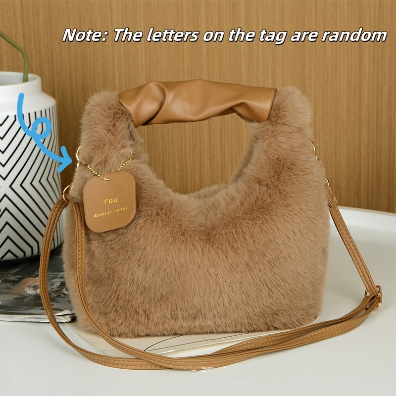 Zipperli, yuqori tutqichli zamonaviy sun'iy mo'yna pochtasi - barcha yoshlar va tadbirlar uchun mos - kuz va qish uchun engil clutch.