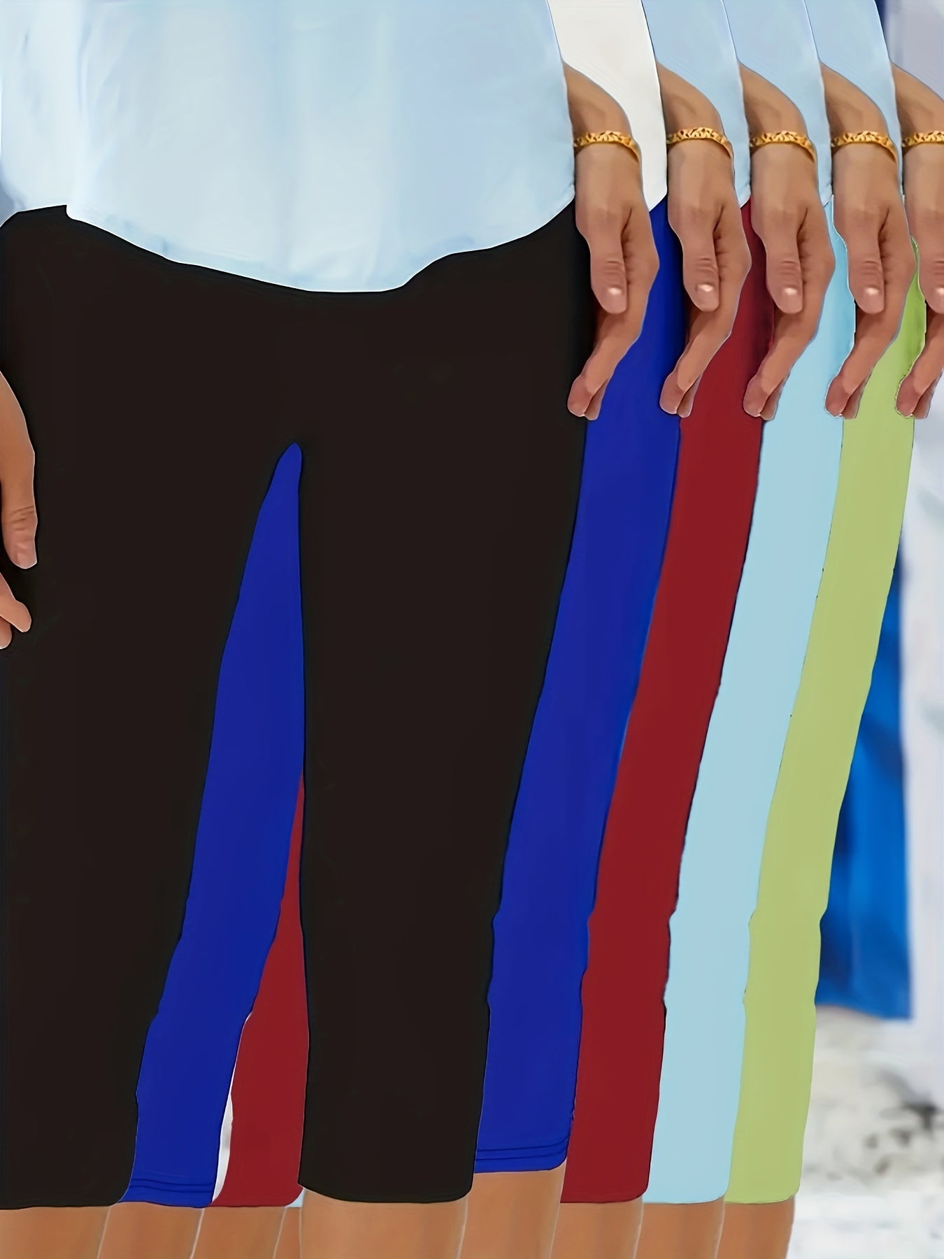 Pantalones capri de tiro alto para mujer talla grande, leggings suaves hasta la pantorrilla