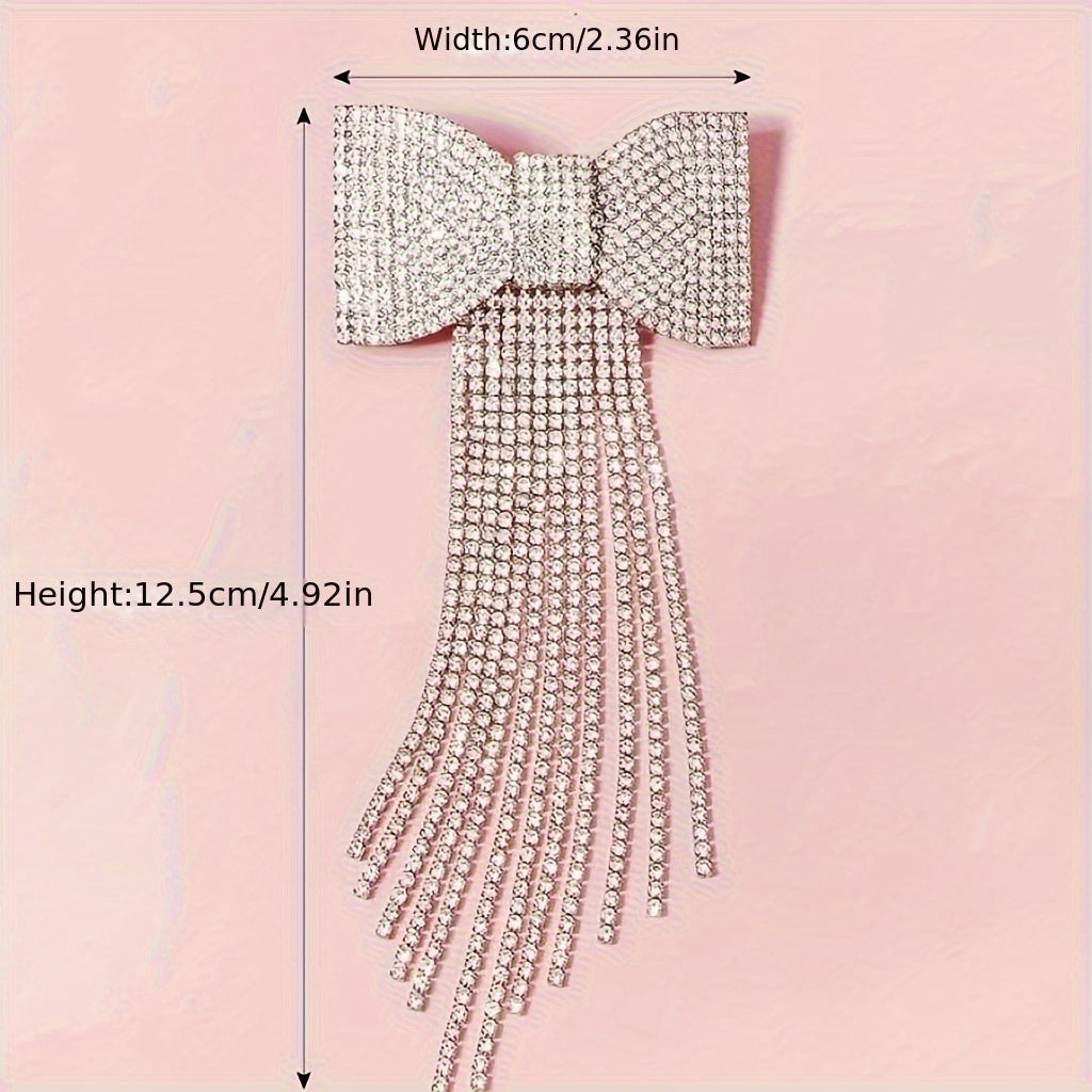 Chic Hair Accessory with Water Drill Tassels and Butterfly Bows for Elegant Hairstyles